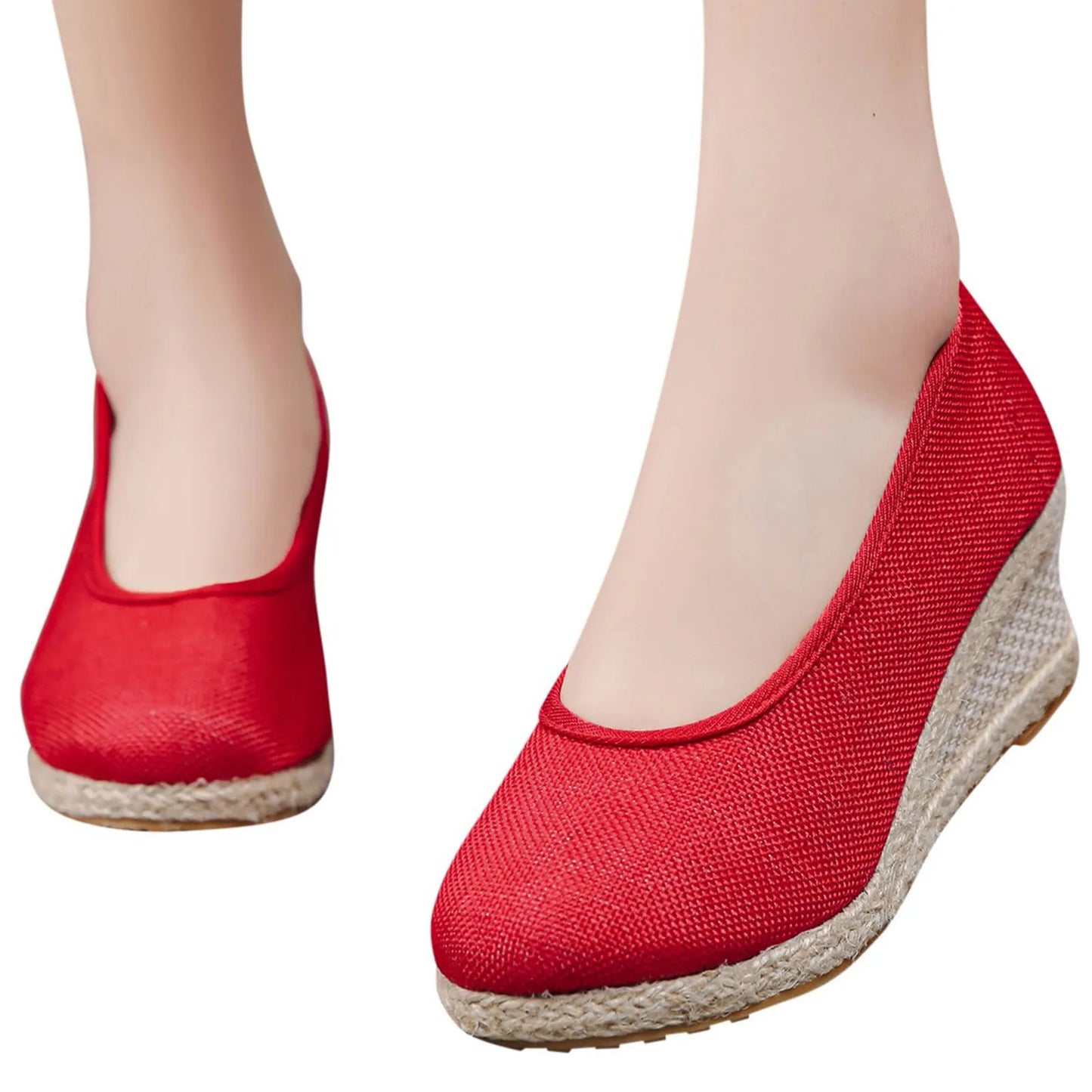 Wedges Woman Spring Summer Espadrilles Women Casual Slip-On Loafers Heeled Shoes Comfort Shallow Pumps Footwear Zapatos Mujer