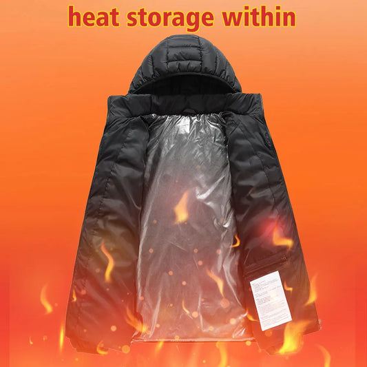 Smart Heated Jacket with 21 Heating Zones Rechargeable Hooded Winter Coat
