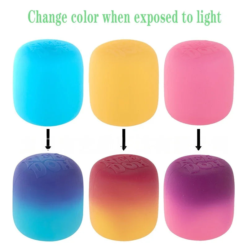 1–3 Piece Color-Changing Squishy Marshmallow Stress Ball.  Soft Sensory Fidget Toy for Kids & Adults