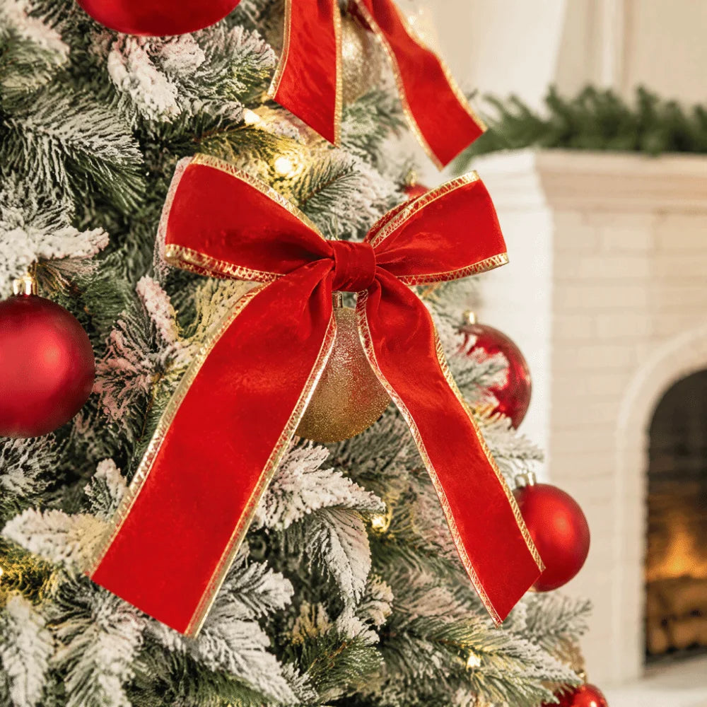 Foldable Snow Flocking Christmas Tree Space Saving Snowy Decor Collapsible Tree New Design With LED Xmas Tree Winter Season