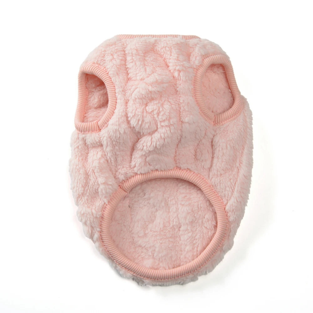 Winter Pet Clothes Warm Fleece Kitten Vest Coat For Small Cats Dogs Cozy Plush Solid Pullover Sleeveless Sweater Sphynx Costume