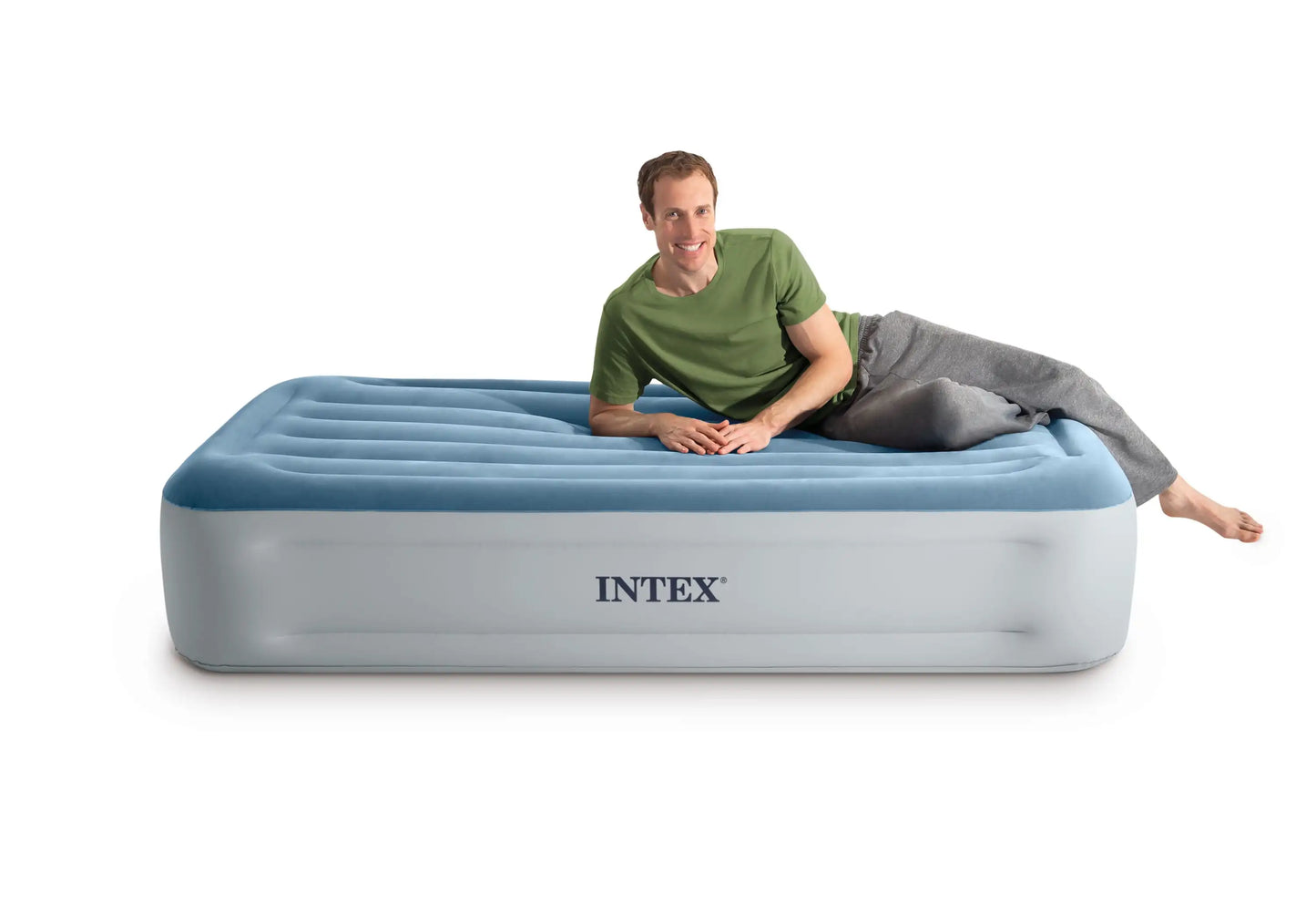 Intex 15" Twin Essential Rest Dura-Beam Airbed Mattress with Built-in Pump
