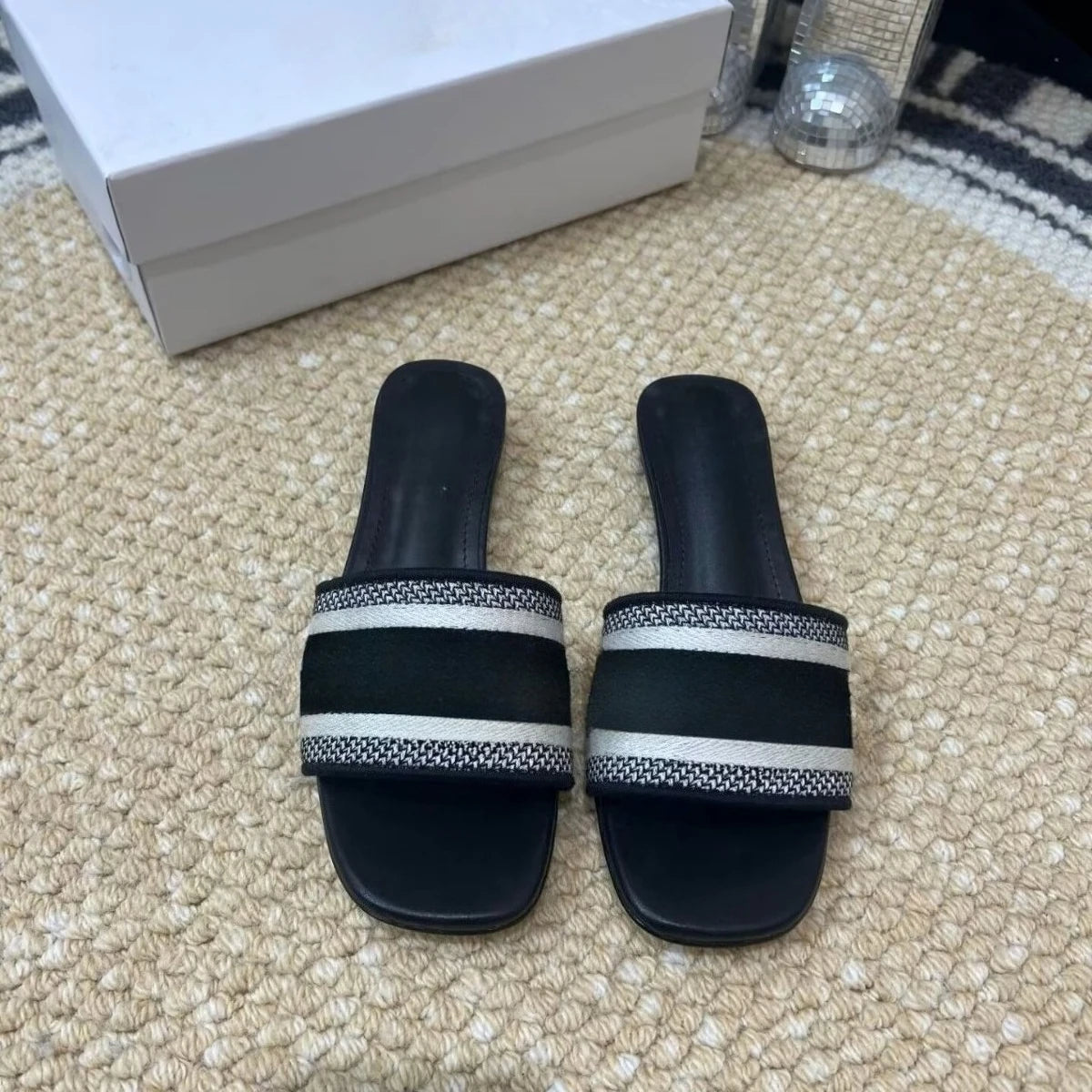 Women’s Designer.Inspired French Style One-Band Slide Sandals