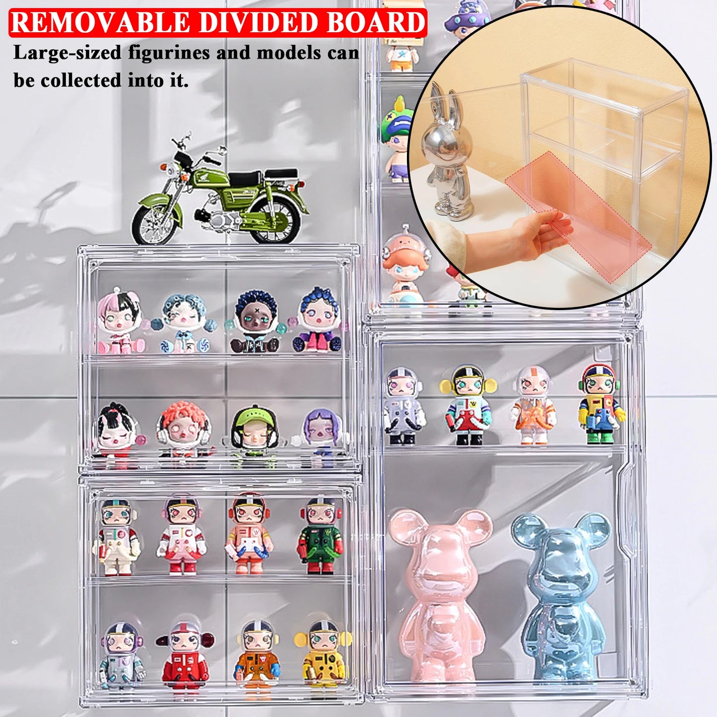 Blind Box Storage Display Box Transparent Doll Display Organizer Case For Figure Figurine Showcase Wall Mounted Collectibles Box