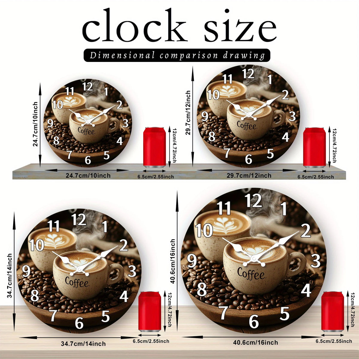 Coffee Cup Wall Clock – Cozy Café-Inspired Kitchen Décor