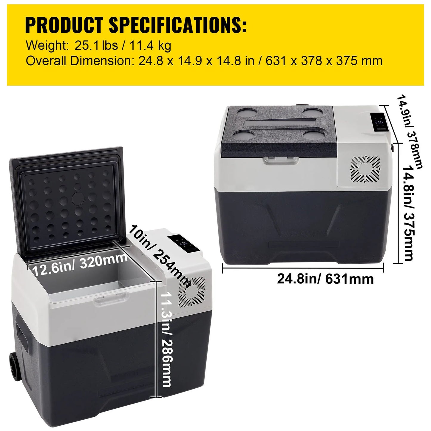 SucceBuy 15–55L Portable Electric Cooler. Compressor Refrigerator Freezer for Car, RV, Camping, Travel, Truck & Outdoor Adventures