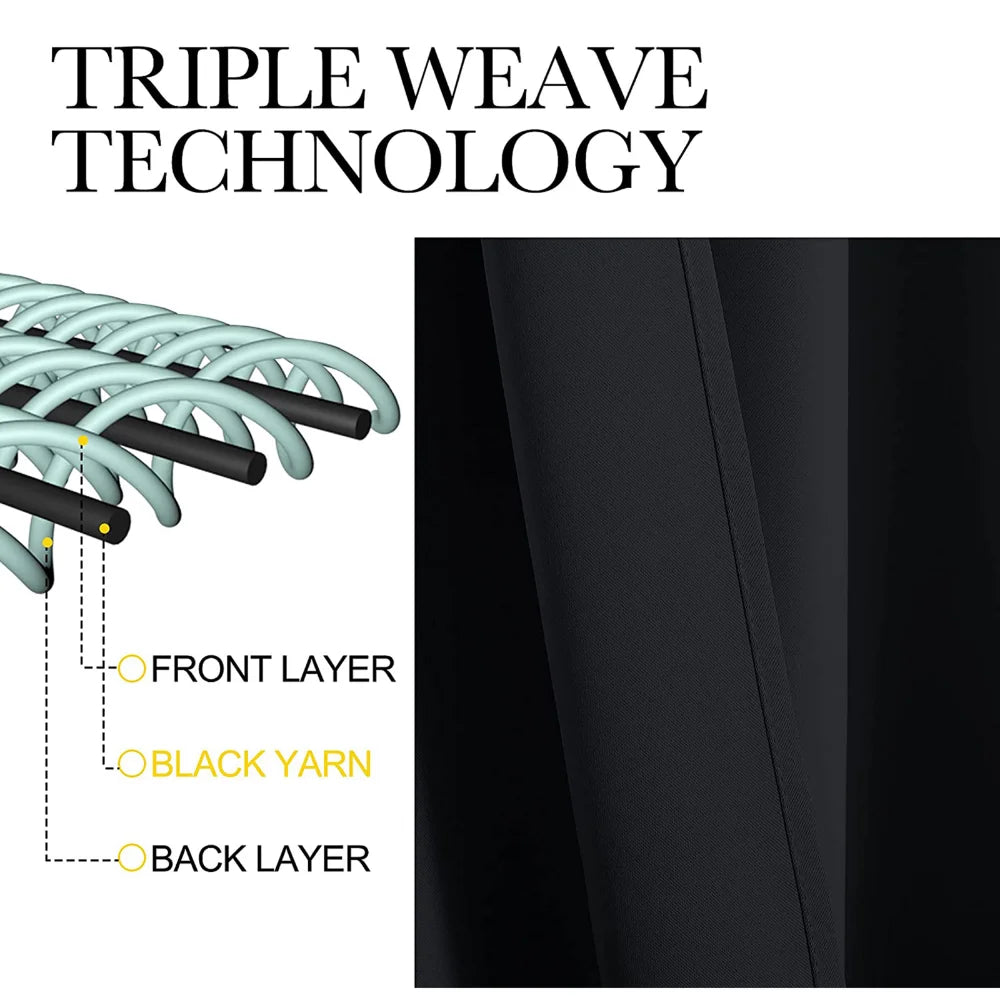 Modern Thermal Blackout Curtains .Elegant Room Darkening Window Panels