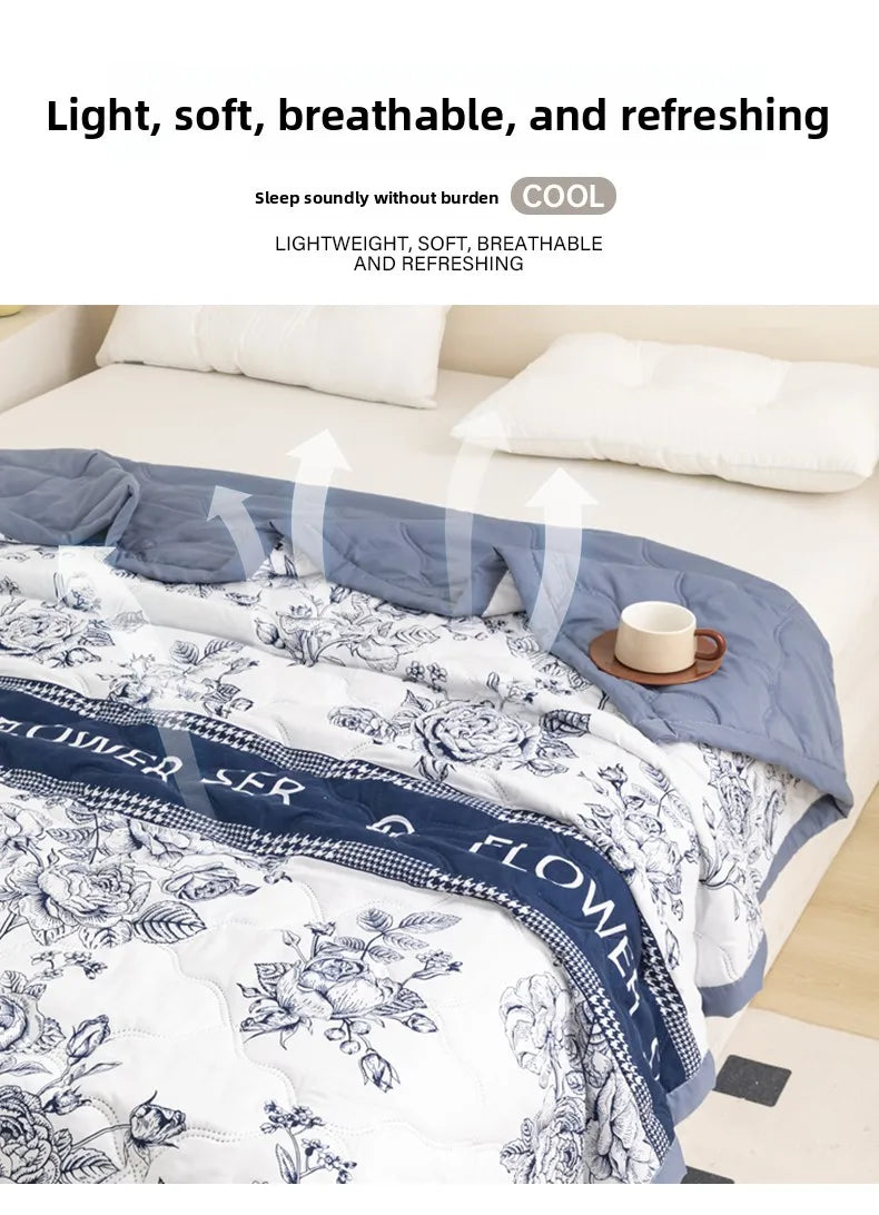 Floral Style Duvet Summer Thin Quilt Skin-friendly Bedspread Air Conditioning Blanket edredones Adults Kids Room Comforter Quilt