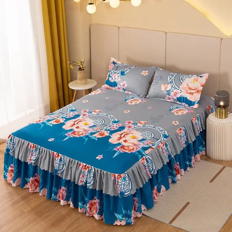 Bedroom Flat Sheets Bed Printed Fashion Modern Queen King Size Washed Cotton Comfortable Bedding Mattress Cover Bedspread New