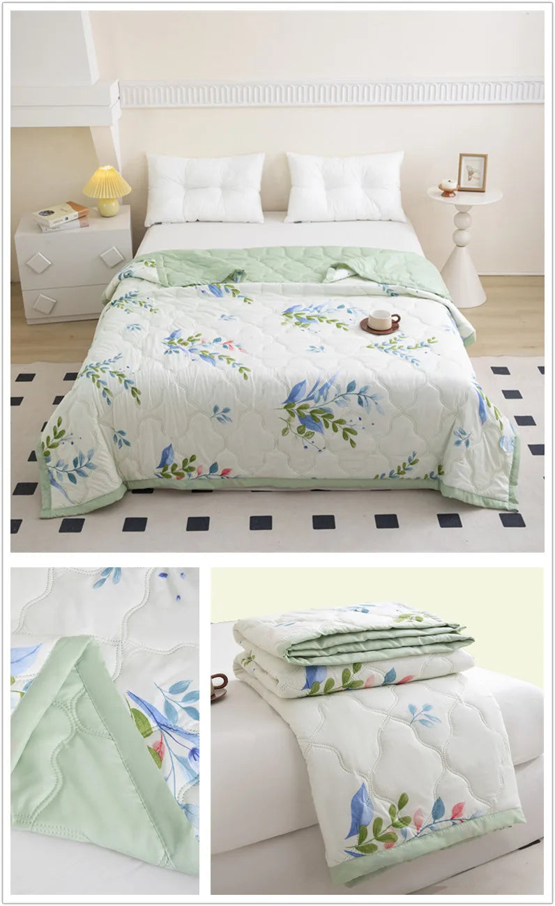 Floral Style Duvet Summer Thin Quilt Skin-friendly Bedspread Air Conditioning Blanket edredones Adults Kids Room Comforter Quilt