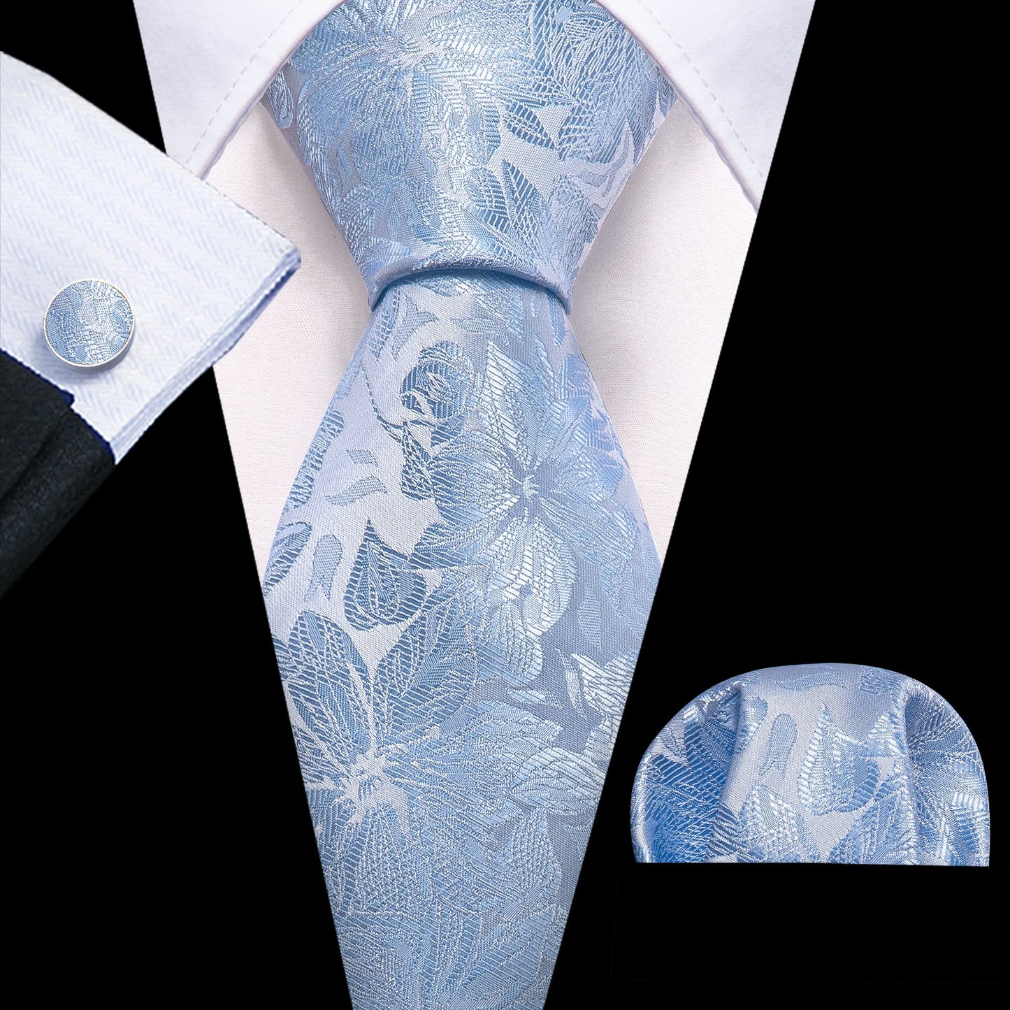 Men’s Luxury Brown Floral Silk Necktie .Elegant Wedding, Business & Formal Dress Tie