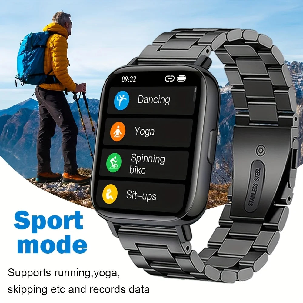 Bluetooth Smart Fitness Watch with Call, Message & Health Tracking