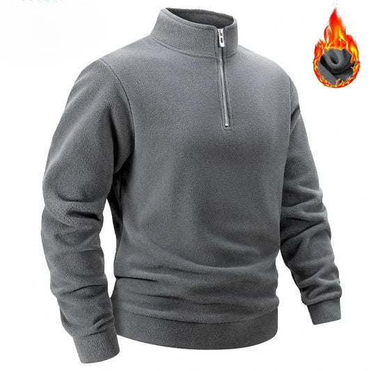 2025 Men Casual Fleece Sweatshirts Tops Men Sport Classic Stand Collar Sweatshirts Men’s Quarter Zip Hoodie Basic Pullover 3XL