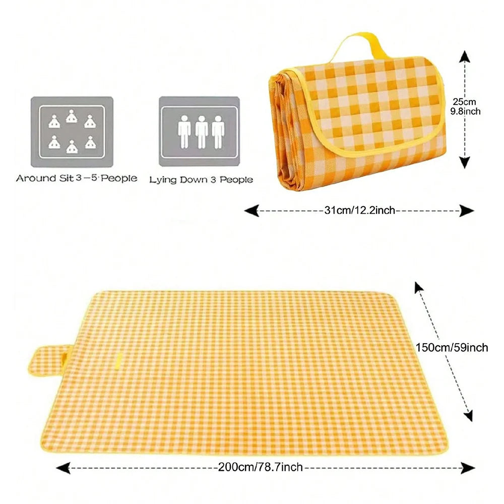 Waterproof Picnic Blanket .Extra Large Beach & Camping Mat (150x200cm)