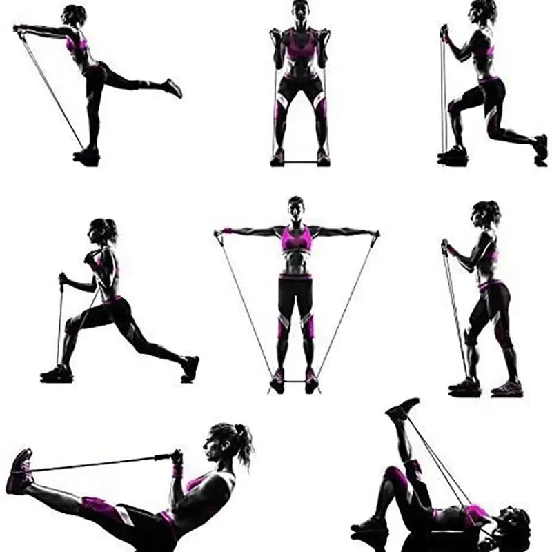 Resistance Bands Workout Set for Home Gym Strength Training and Full Body Exercise
