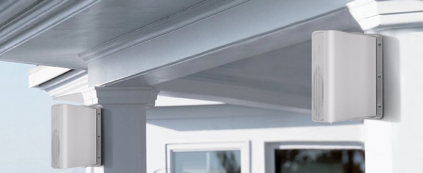 Herdio 6.5" 400W 2PCS Indoor Outdoor Bluetooth Speakers Wall Mount Speakers Waterproof Weather Resistant For Patio Garage Home