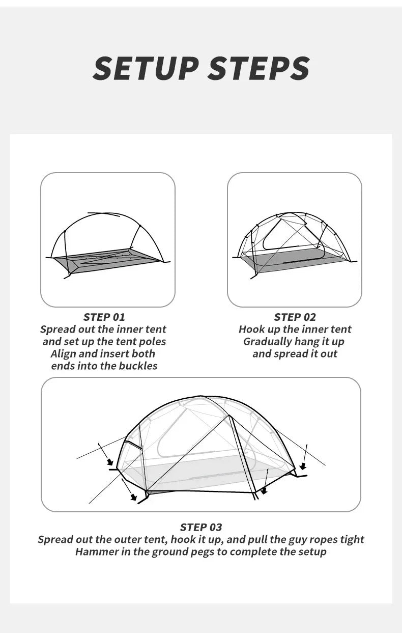 Naturehike Mongar 2-Person Ultralight Waterproof Backpacking Tent