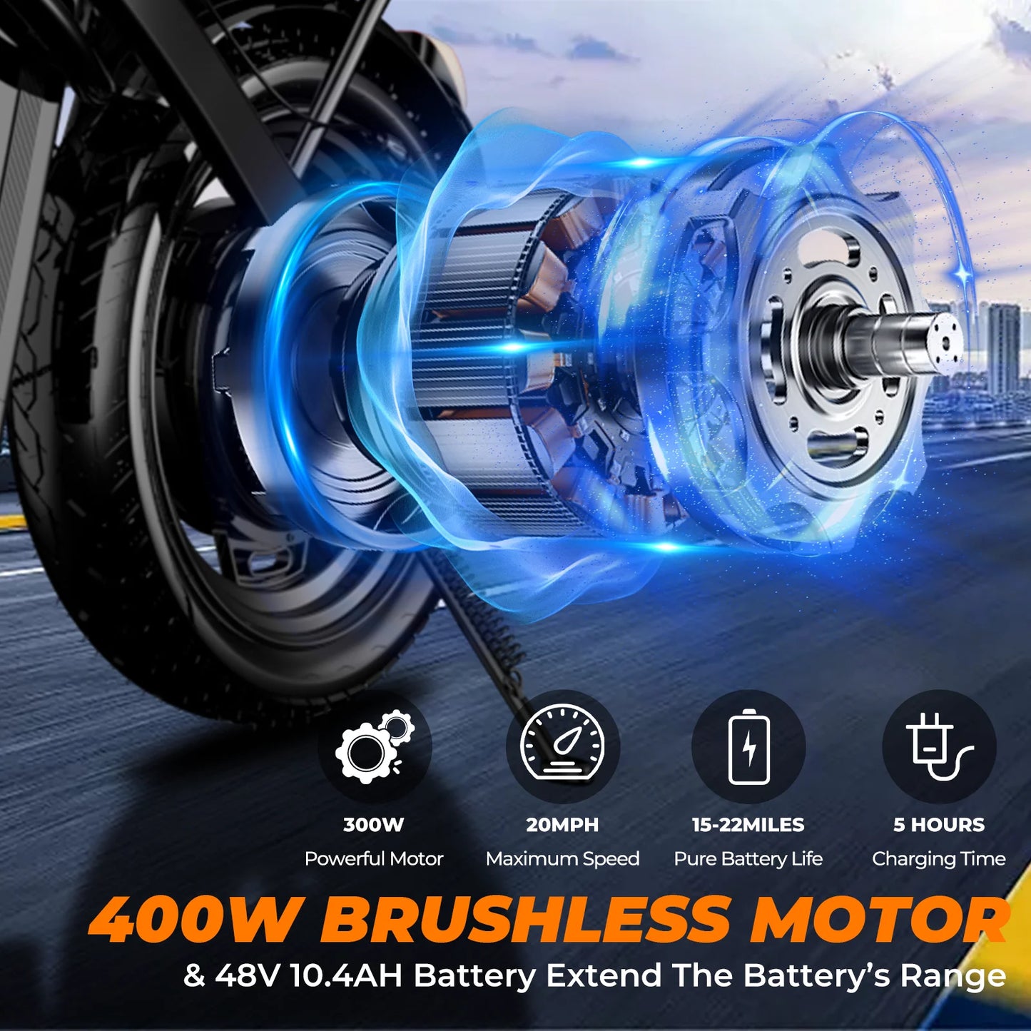 Portable Electric Bike for Adults - 14 Inch Foldable Design, Dual Disc Brakes, Top Speed 20 MPH, Perfect for City Travel
