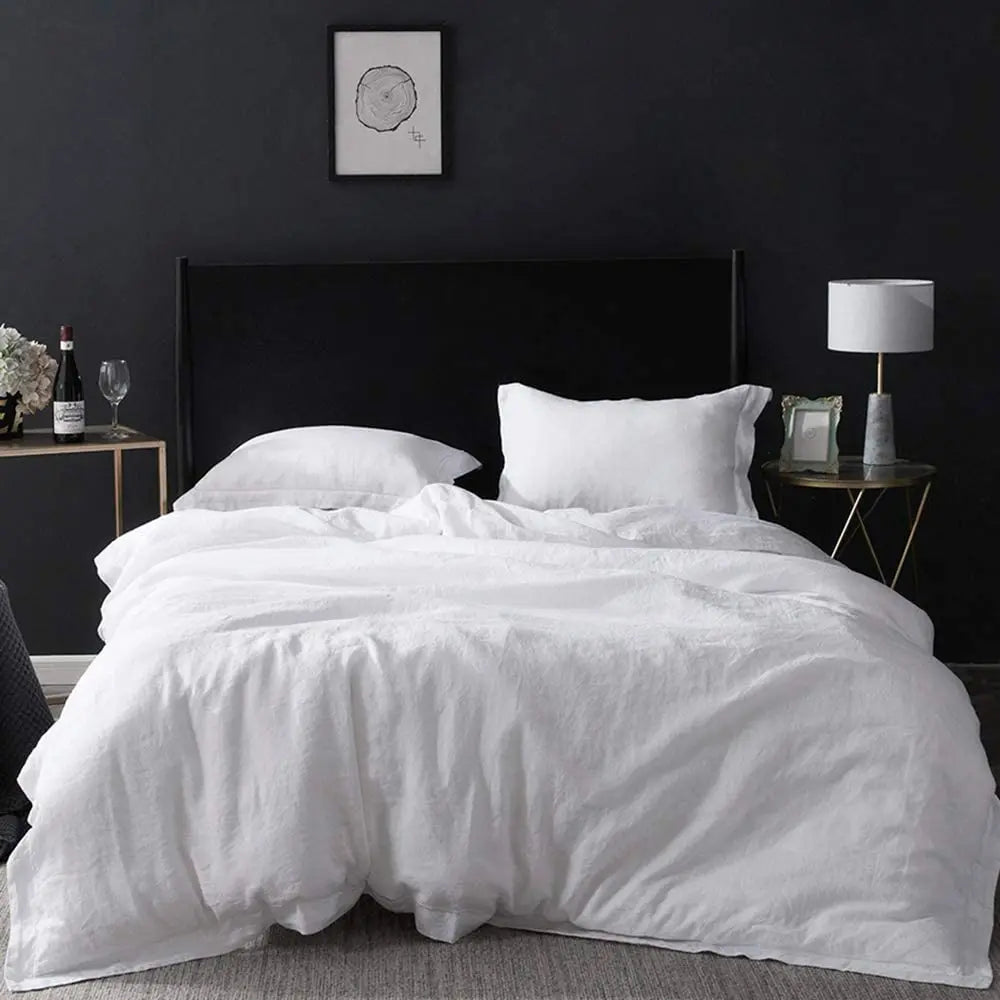 Simple Opulence 100 Percent Linen Bedding Set 3Pcs Queen