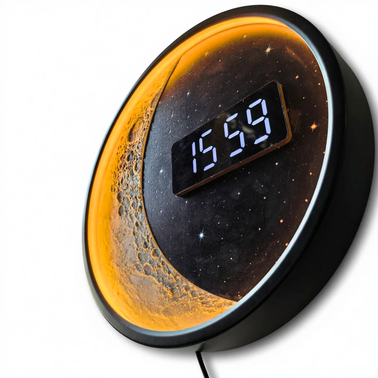 Luna Glow Moon Phase LED Digital Wall Clock