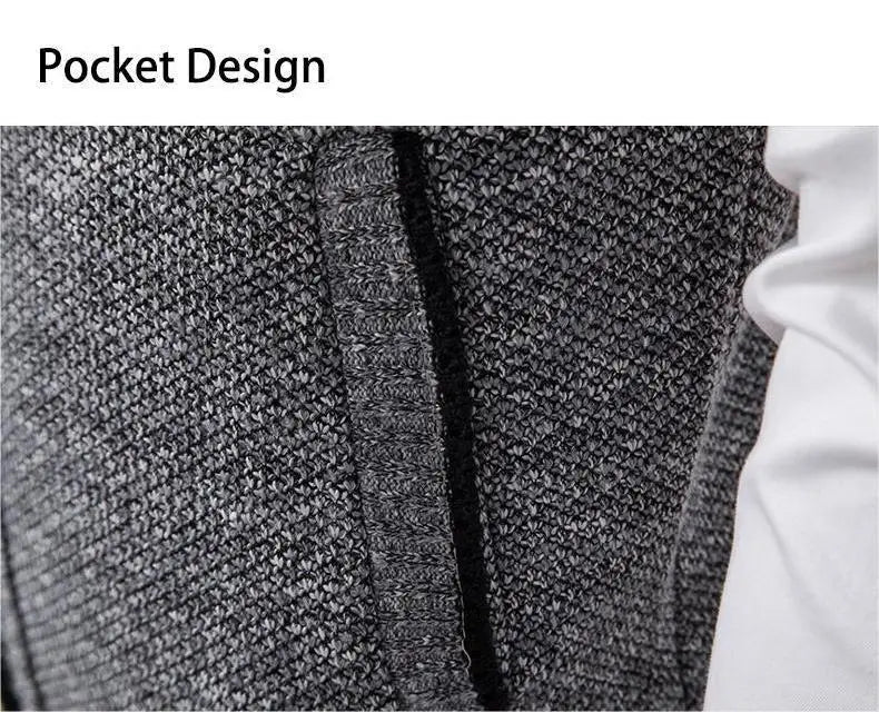 Men’s Stand Collar Knitted Sweater Vest Jacket