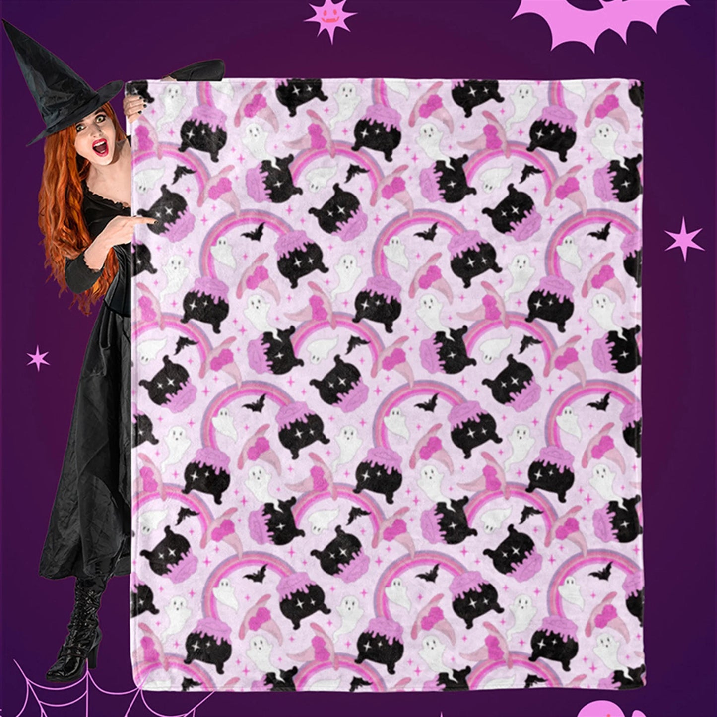 Spooky Halloween Throw Blanket Soft and Warm Fleece Blanket with Stylish Print for Couch Bed Office and Travel