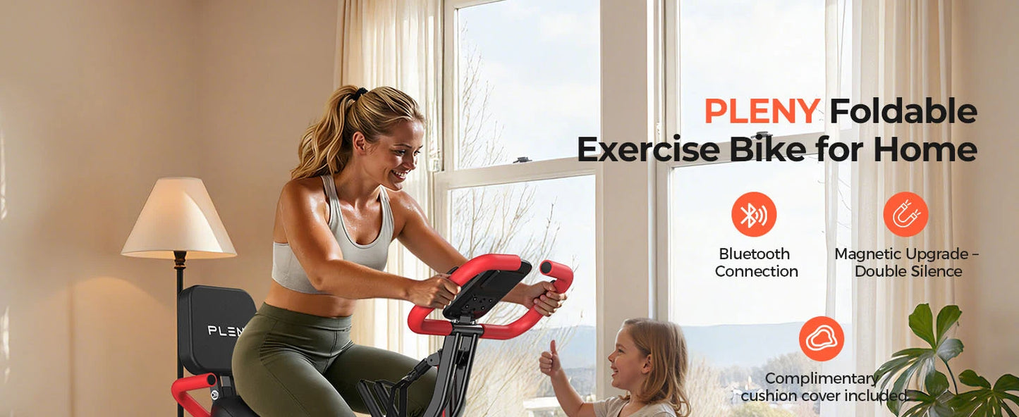 5-in-1 Foldable Exercise Bike with Adjustable Resistance for Home Cardio Workouts