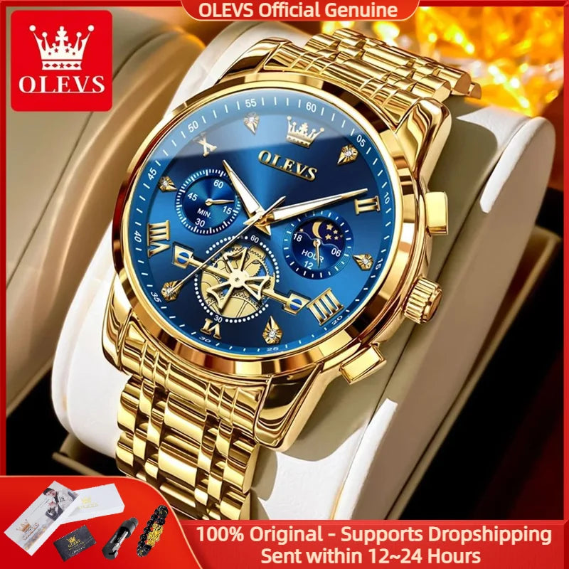 Men’s Classic Roman Numeral Watch. Elegant Metal Bracelet Design