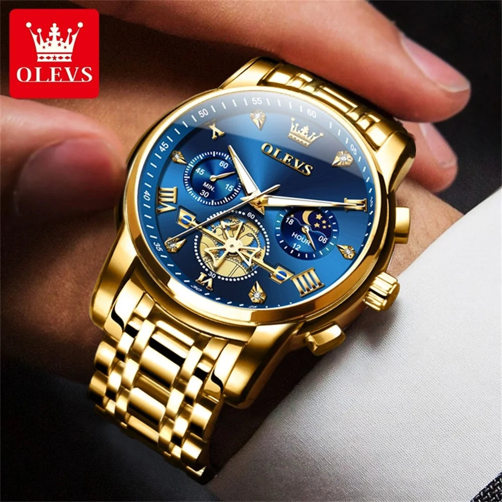 Men’s Classic Roman Numeral Watch. Elegant Metal Bracelet Design