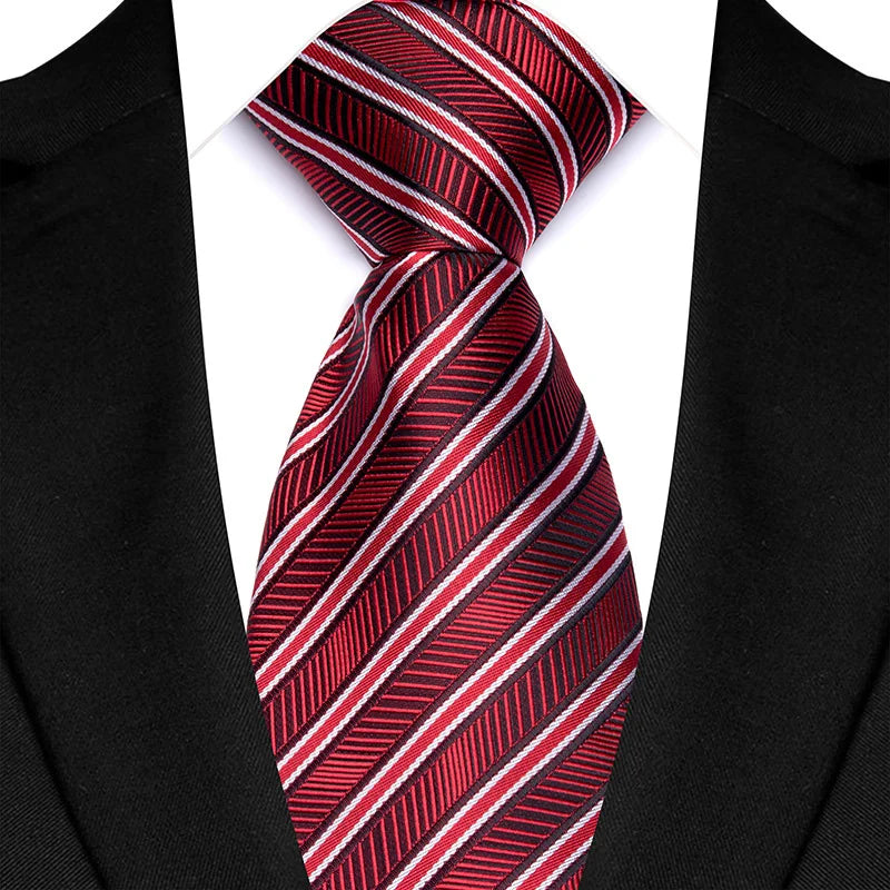 Luxury Red Paisley Men’s Tie. Classic Business and Wedding Necktie