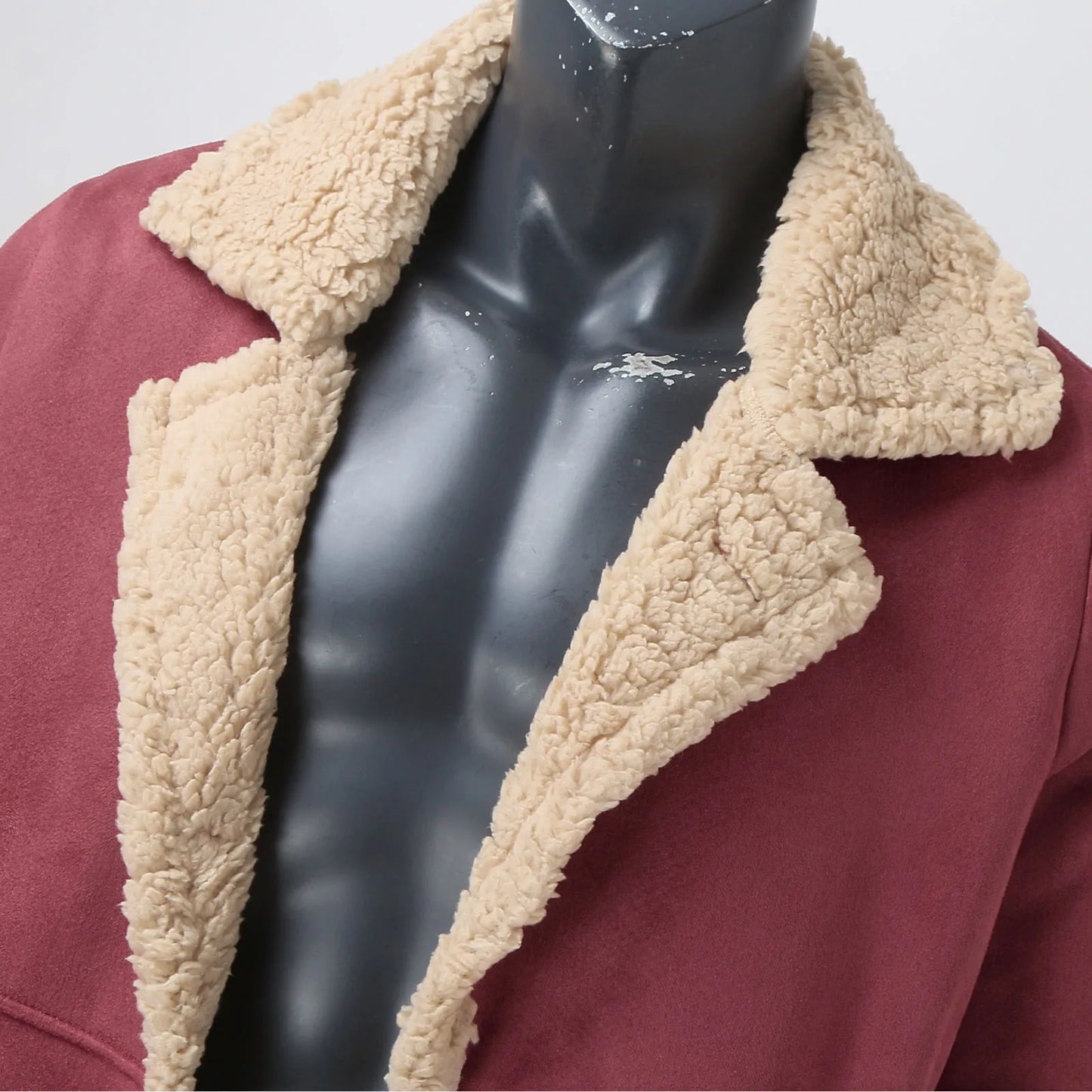 Men’s Plus Size Winter Faux Leather Jacket Warm Sherpa Lined Casual Coat