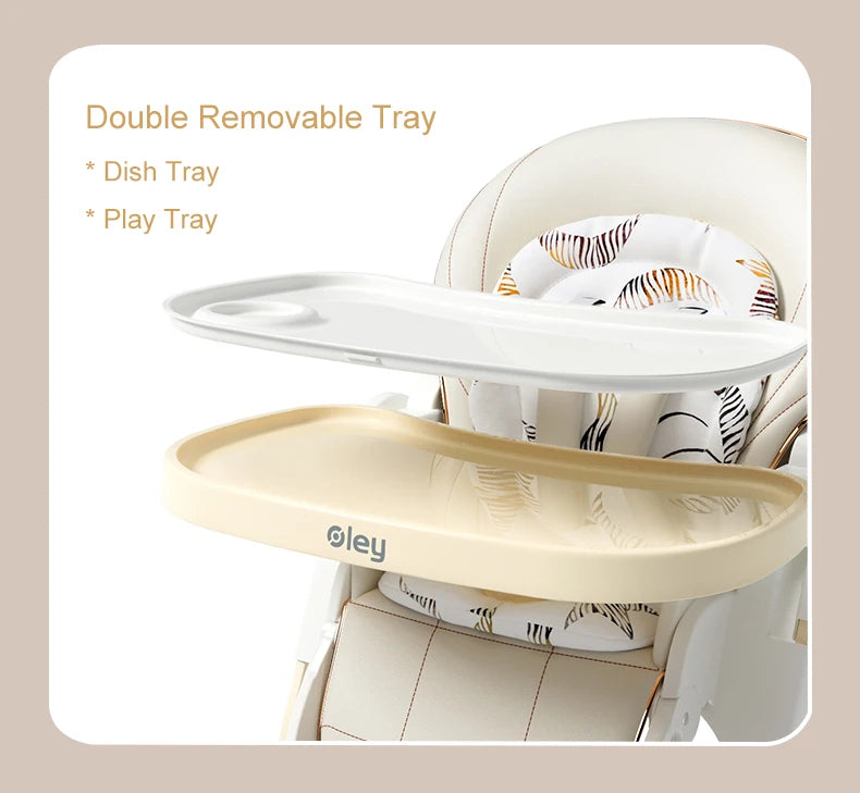 7-in-1 Convertible Baby High Chair with Adjustable Tray & Foldable Design
