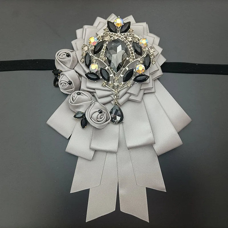 Luxury Handmade Jeweled Men’s Bow Tie | Premium Crystal Brooch Formal Wedding & Business Bow Tie