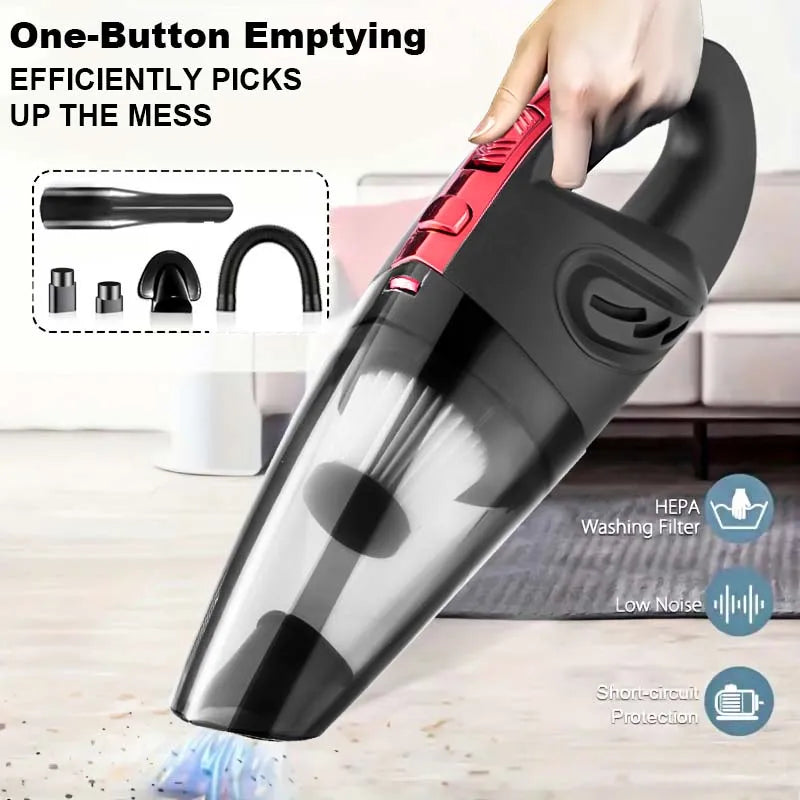 Cordless Handheld Vacuum Cleaner | Rechargeable Portable Car & Home Vacuum with Powerful Suction and Multi-Surface Cleaning