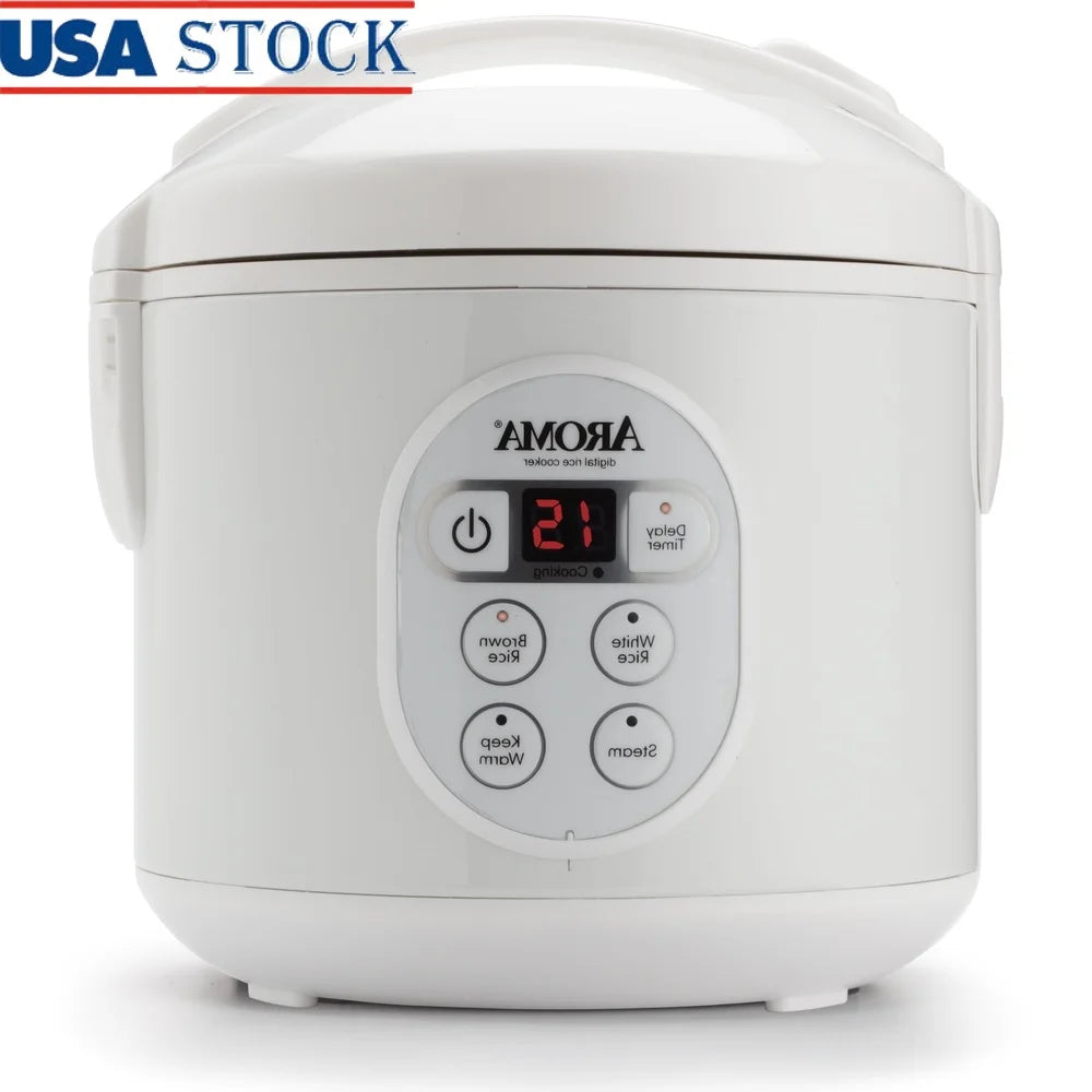 Digital Rice And Grain Cooker 8 Cup Programmable Keep Warm