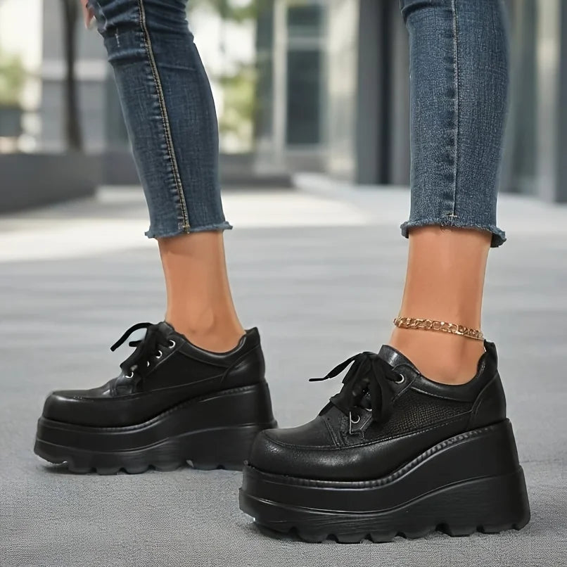 Women’s Platform Lace-Up Goth Chunky Sneakers