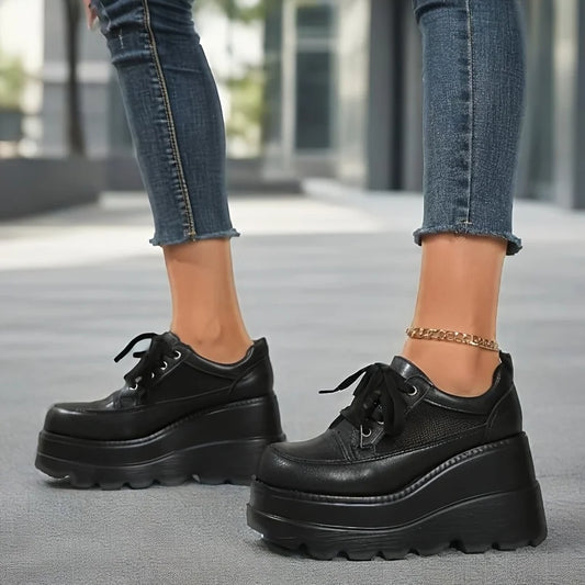 Women’s Platform Lace-Up Goth Chunky Sneakers