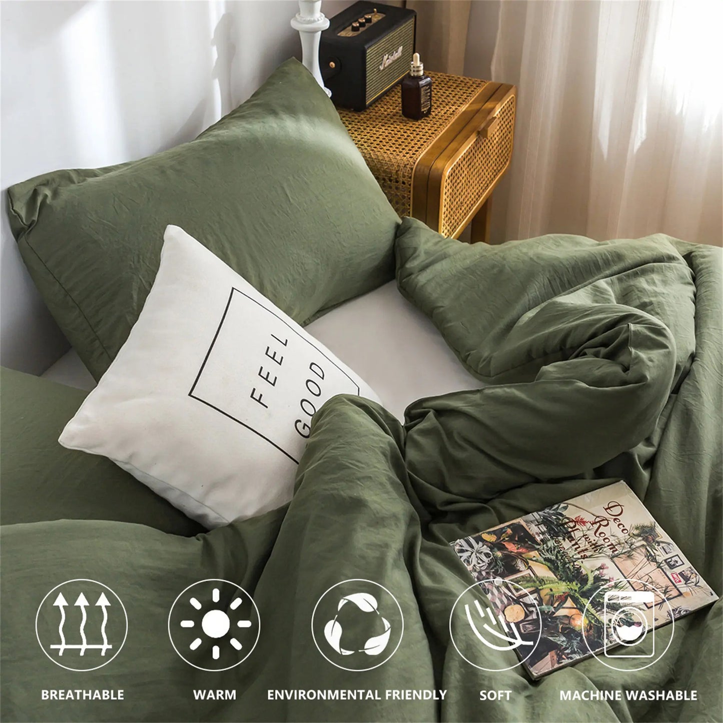 Soft Reversible Washable Bedding Comforter Sets ,Luxury Fluffy Microfiber Skin-friendly Comforter for All Season