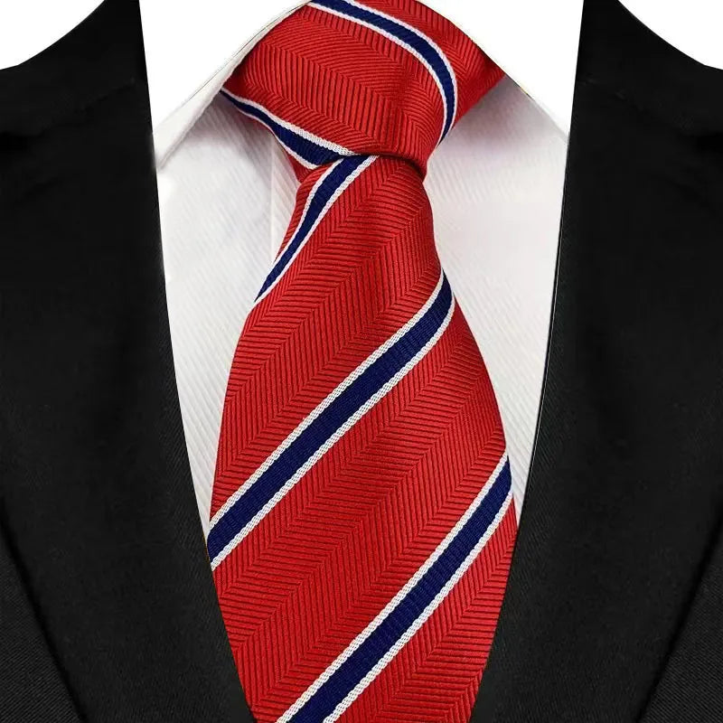 Luxury Red Paisley Men’s Tie. Classic Business and Wedding Necktie