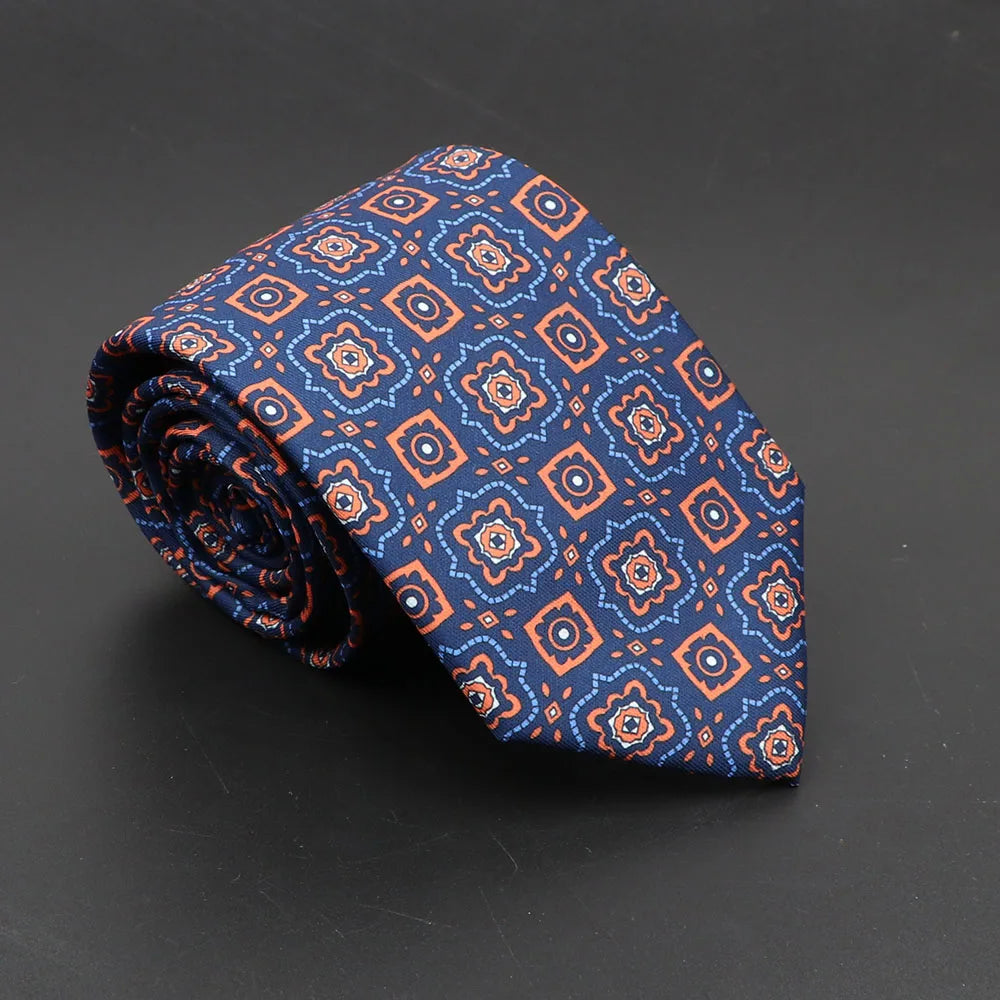 Luxury Floral & Paisley Men’s Silk Necktie .Wedding & Business Tie