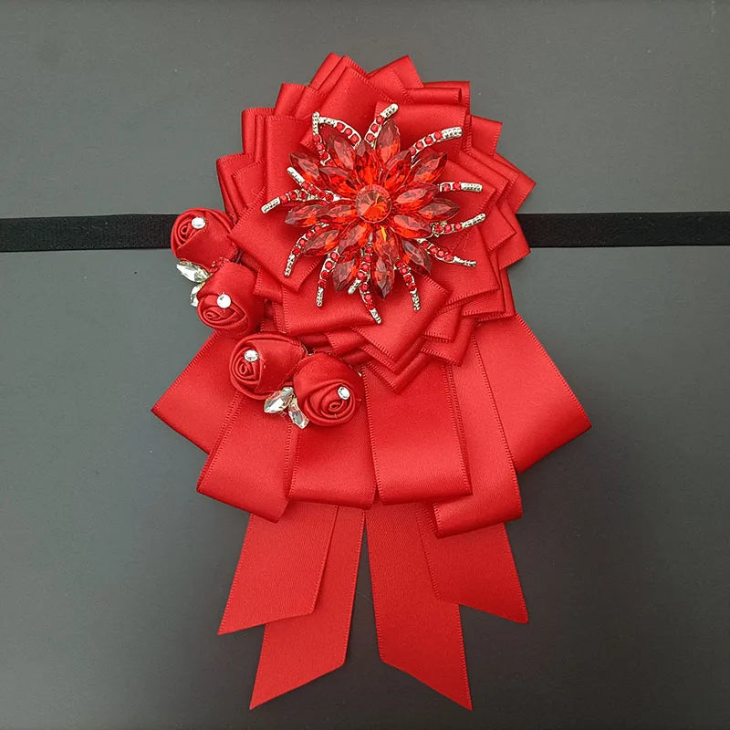 Luxury Handmade Jeweled Men’s Bow Tie | Premium Crystal Brooch Formal Wedding & Business Bow Tie