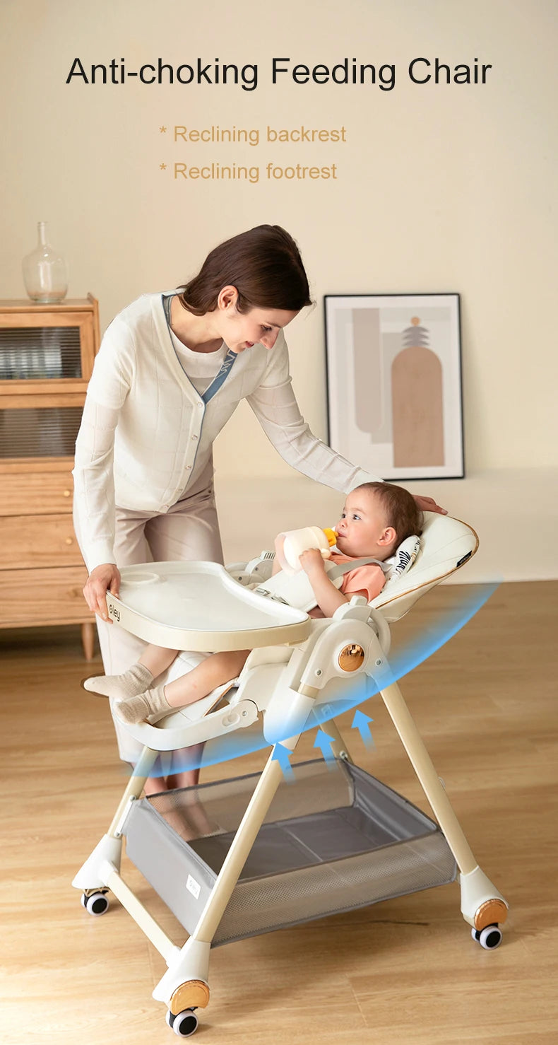 7-in-1 Convertible Baby High Chair with Adjustable Tray & Foldable Design