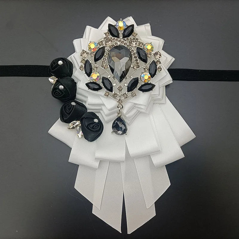 Luxury Handmade Jeweled Men’s Bow Tie | Premium Crystal Brooch Formal Wedding & Business Bow Tie