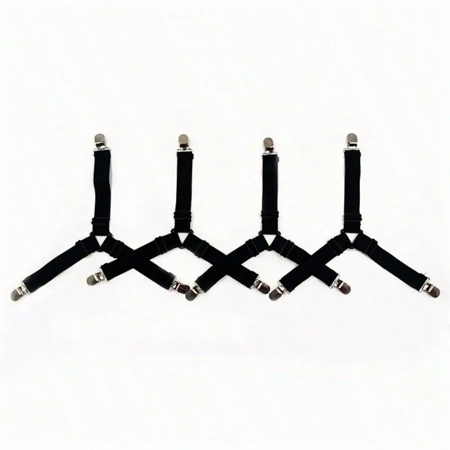 4-Piece Adjustable Bed Sheet Fastener Set .Triangle Mattress Sheet Clips