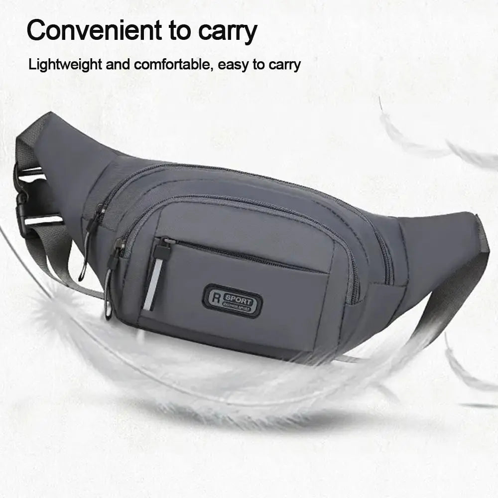 Large Capacity Men’s Nylon Waist Bag with Adjustable Strap