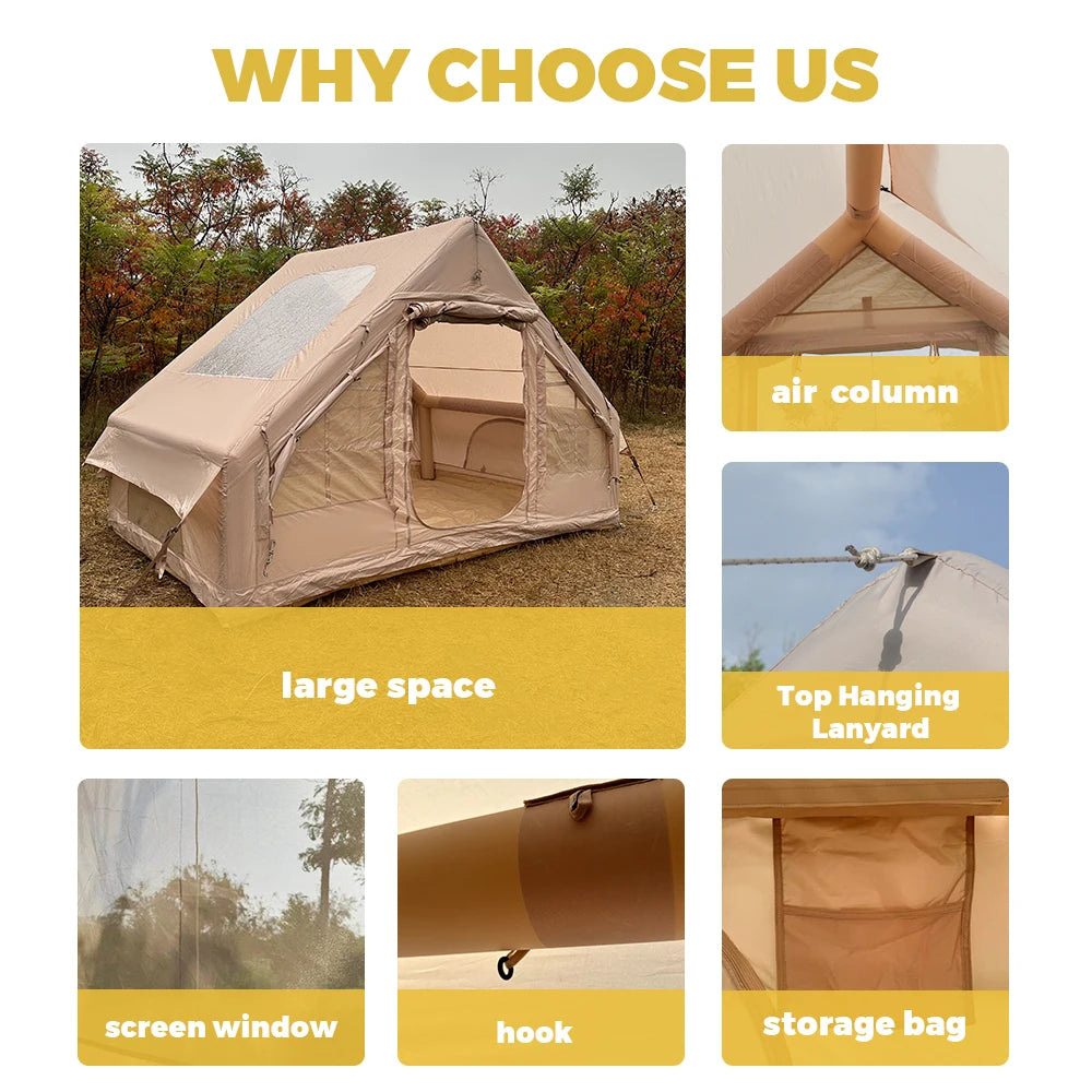 Luxury Inflatable Glamping Tent – Spacious Waterproof Camping Shelter for Outdoor Living