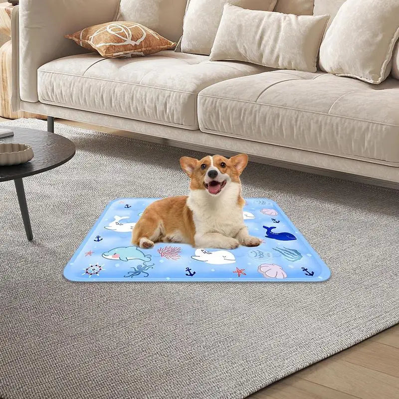 Dog Cooling Blanket Chill Puppy Pad 16x20 Inch Self-Cooling Dog Sleep Mat Washable Portable For Indoor Outdoor For Small Medium