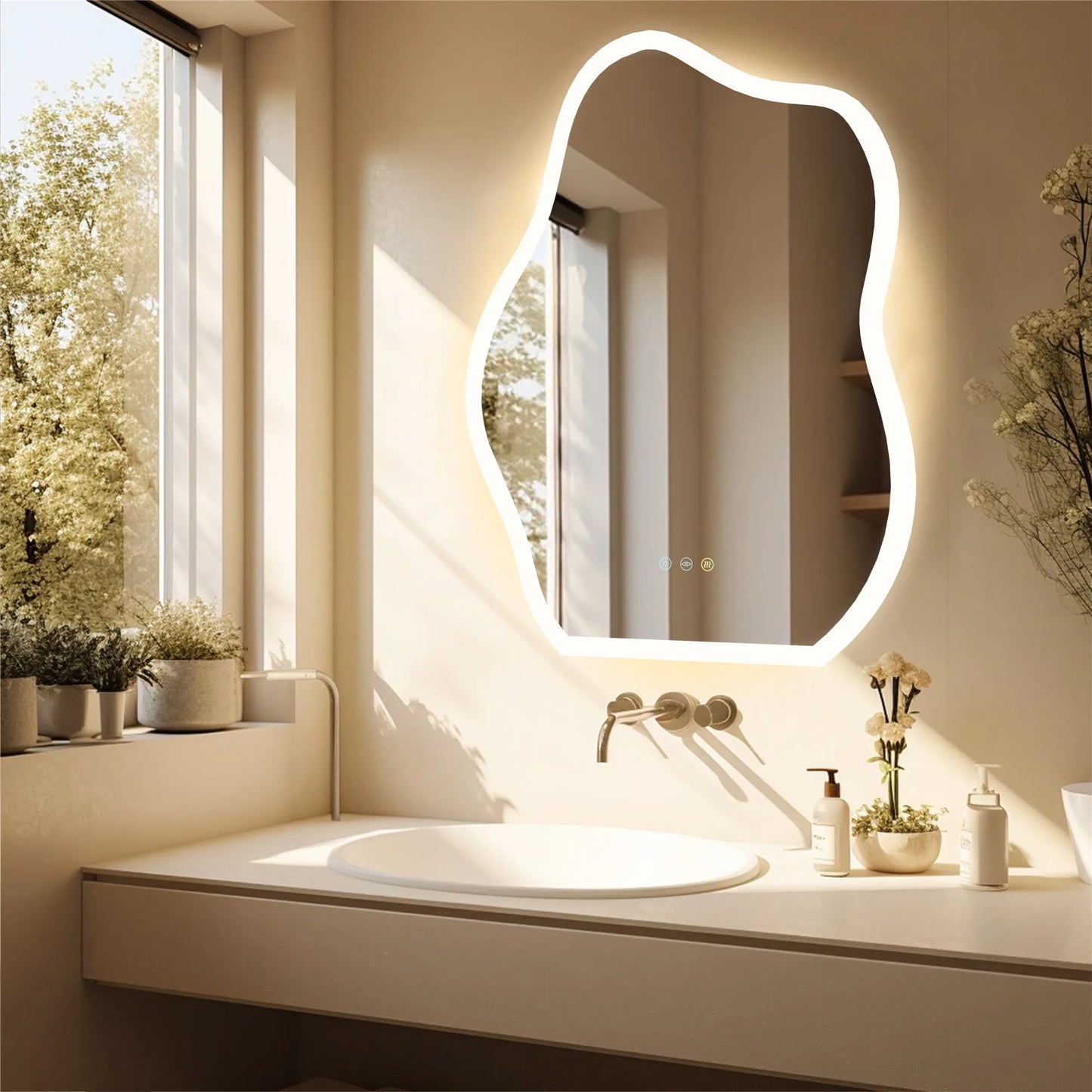 Cloud LED Mirror Anti Fog Dimmable 3000K 6000K CRI90