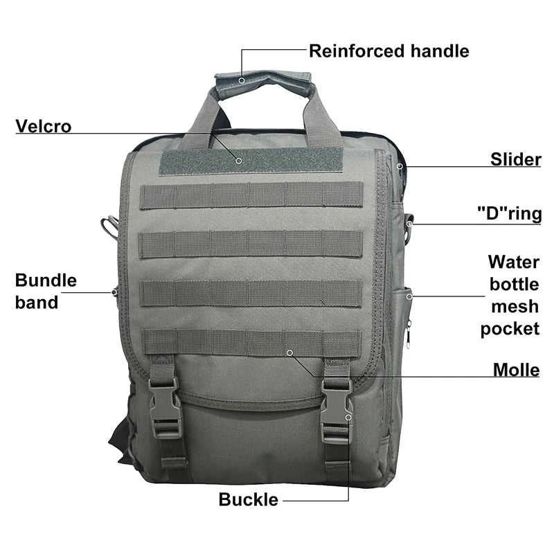 Tactical MOLLE Laptop Backpack with Padded Computer Compartment