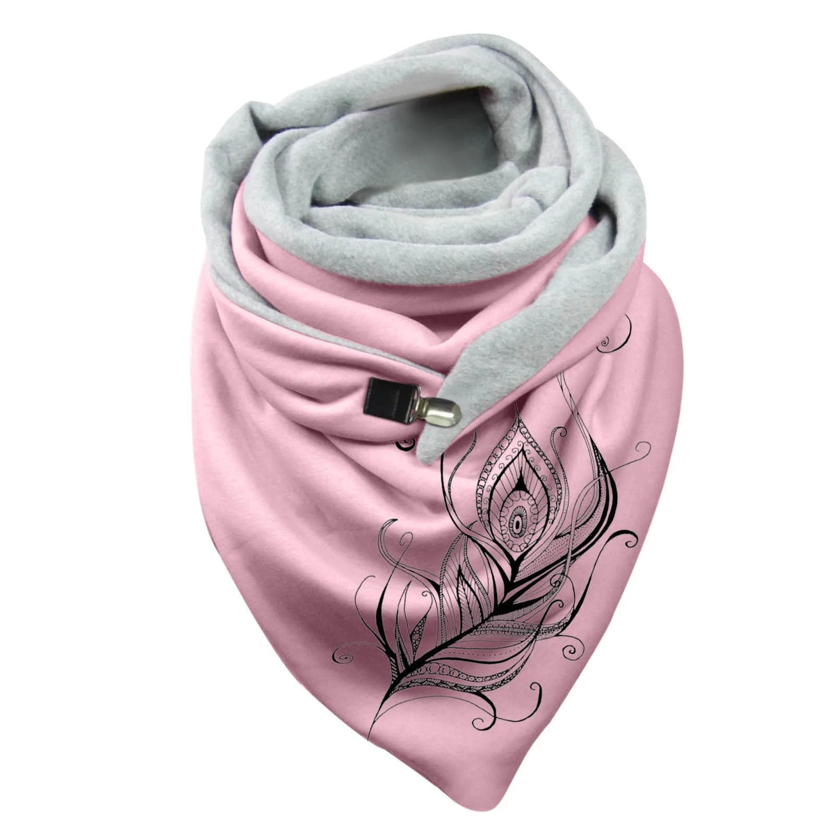 Women’s Embroidered Winter Scarf – Warm Soft Botanical Wrap Shawl
